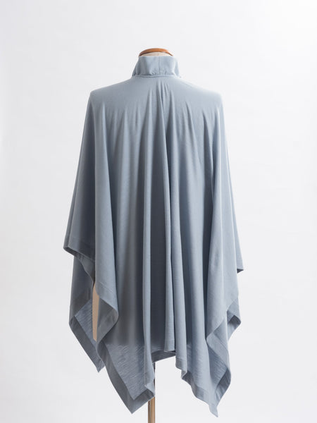 Powder blue Merino wool, the Coco frill sits up onto your neck for extra coverage and  pretty detailing.