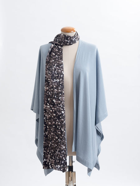 Marion Chocolate Dream Silk Indulgence Scarf teamed with a powder blue Muse Merino wrap.