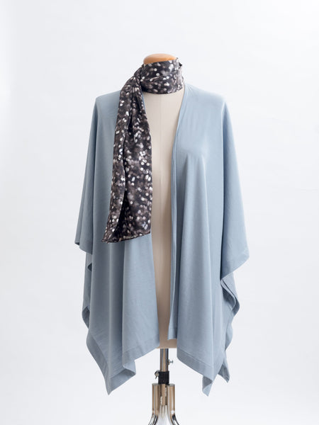 Marion Chocolate Dream Silk Indulgence Scarf teamed with a powder blue Muse Merino wrap.