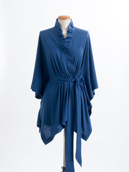 Teal Coco belted  bamboo wrap, tie it into place to highlight your waist.