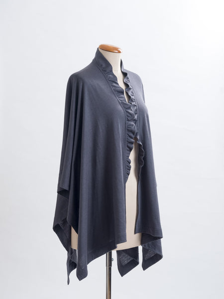 Charcoal Coco Merino wrap, drape it several ways to achieve different looks.