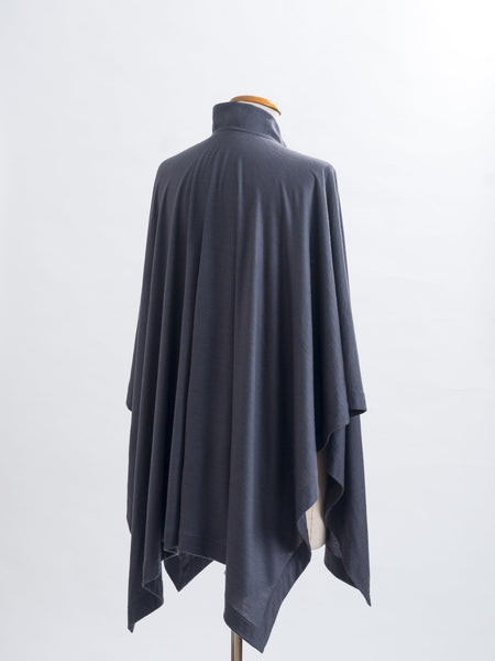 Charcoal Merino wool, the generous cut falls beautifully at the back
