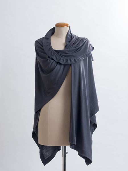 Charcoal Coco Merino wrap wrap, drape it several ways to achieve different looks.