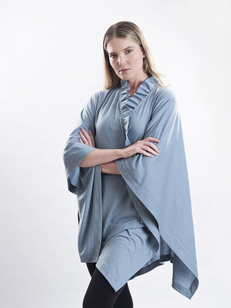 Powder blue Merino wool.