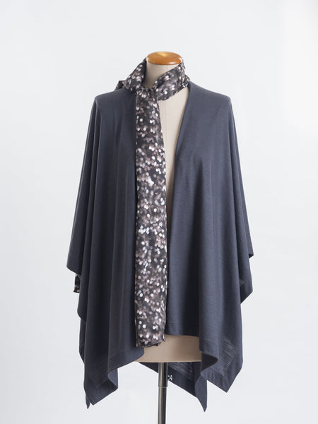 Marion Chocolate Dream Silk Indulgence Scarf teamed with a charcoal Muse Merino wrap.