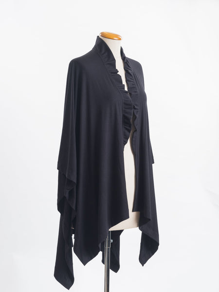 Black Coco bamboo wrap, drape it several ways to achieve different looks.