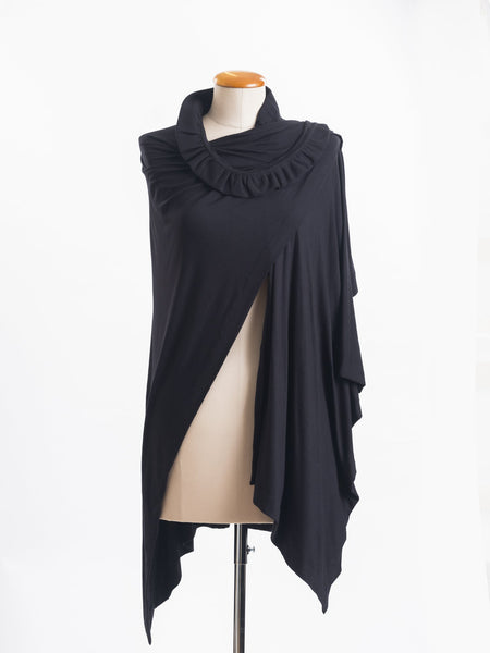Black Coco bamboo wrap, drape it several ways to achieve different looks.