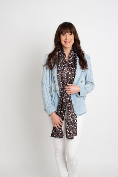 Marion Chocolate dream Silk Satin Scarf