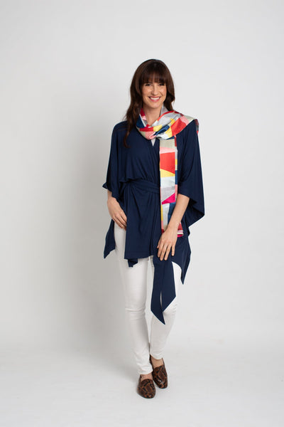 Mod Colour Block Satin Scarf