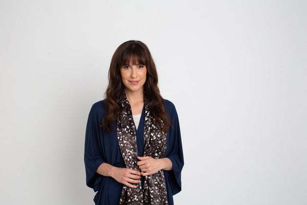 Marion Chocolate dream Silk Satin Scarf