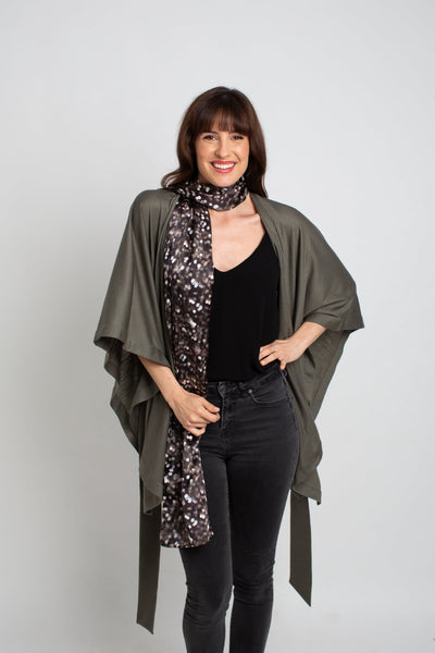 Marion Chocolate dream Silk Satin Scarf