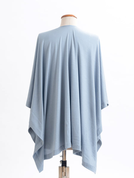 Powder blue Merino, the generous cut falls beautifully at the back 