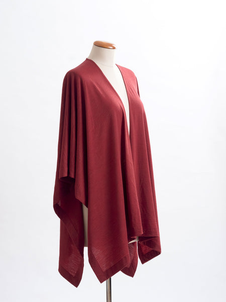 Garnet rust Merino wool Muse wrap.