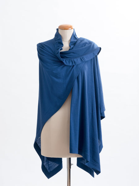 Teal Merino wool, the Coco frill sits up onto your neck for extra coverage and  pretty detailing.