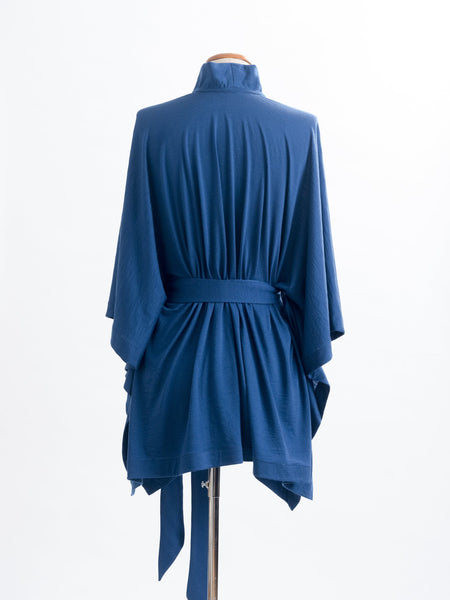 Teal Merino wool, the Coco frill sits up onto your neck for extra coverage and  pretty detailing.