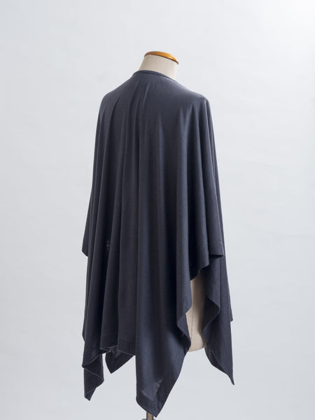 Charcoal Merino wool jersey, the generous cut falls beautifully at the back 