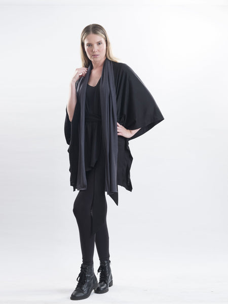 Charcoal Elle Merino wool scarf.