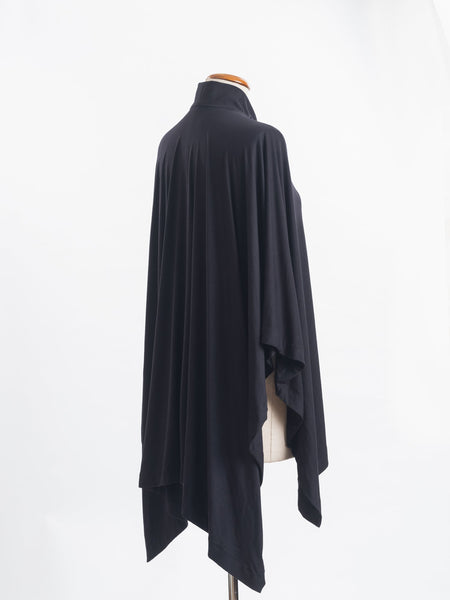 Black Merino wool, the generous cut falls beautifully at the back 