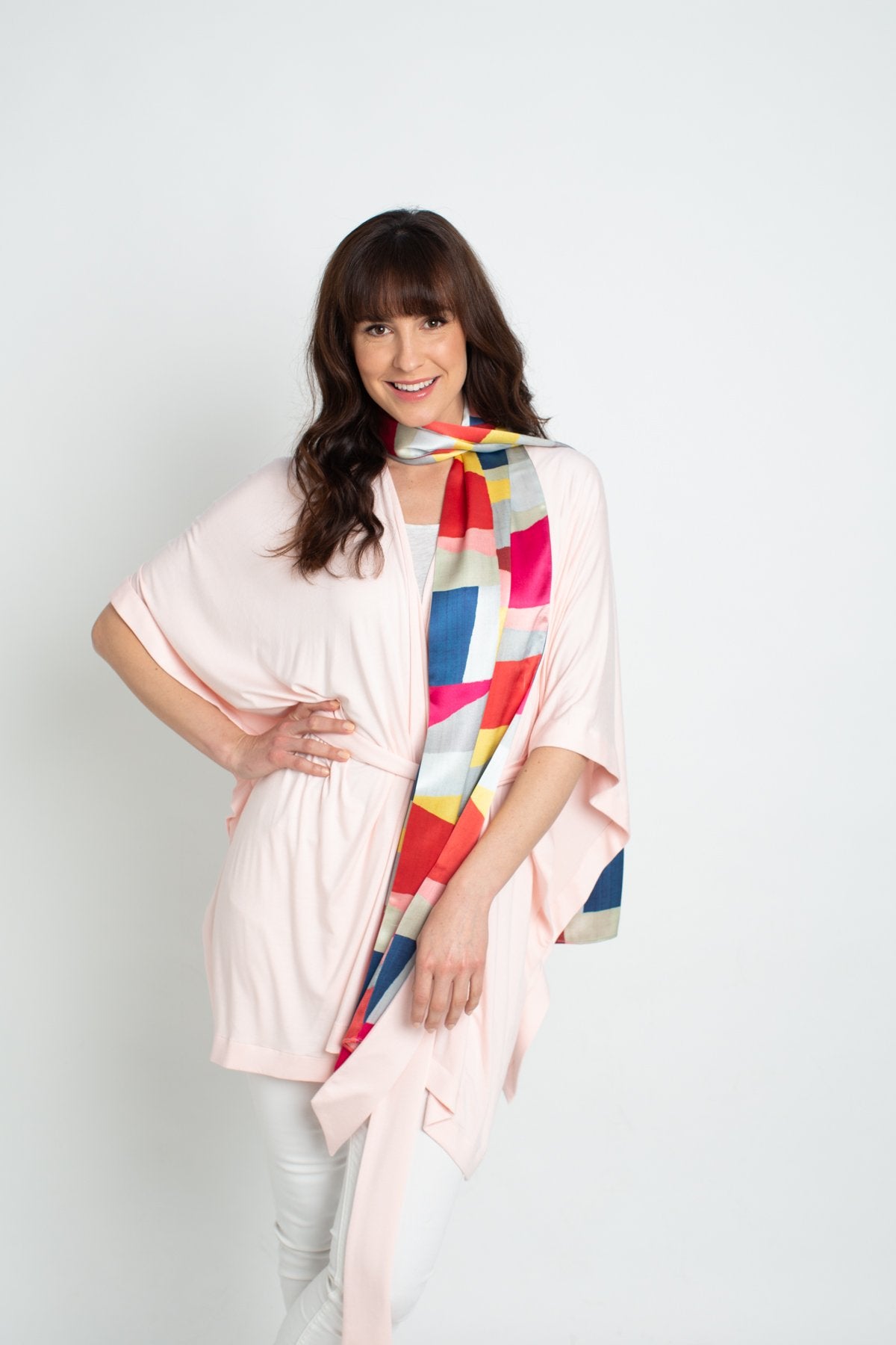 Mod Colour Block Satin Scarf