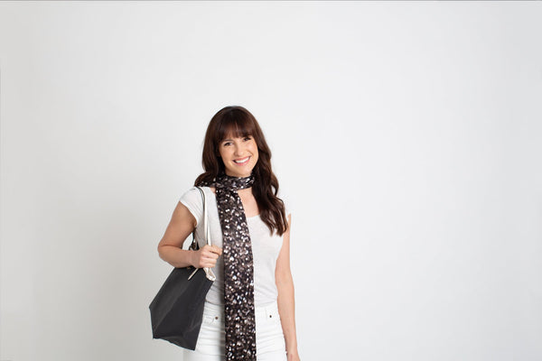 Marion Chocolate dream Silk Satin Scarf